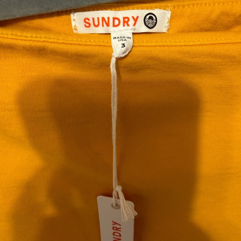 NWT Sundry Women's Asymmetrical Strap Cami Yellow/Orange Size 3 (Large) - Picture 10 of 13